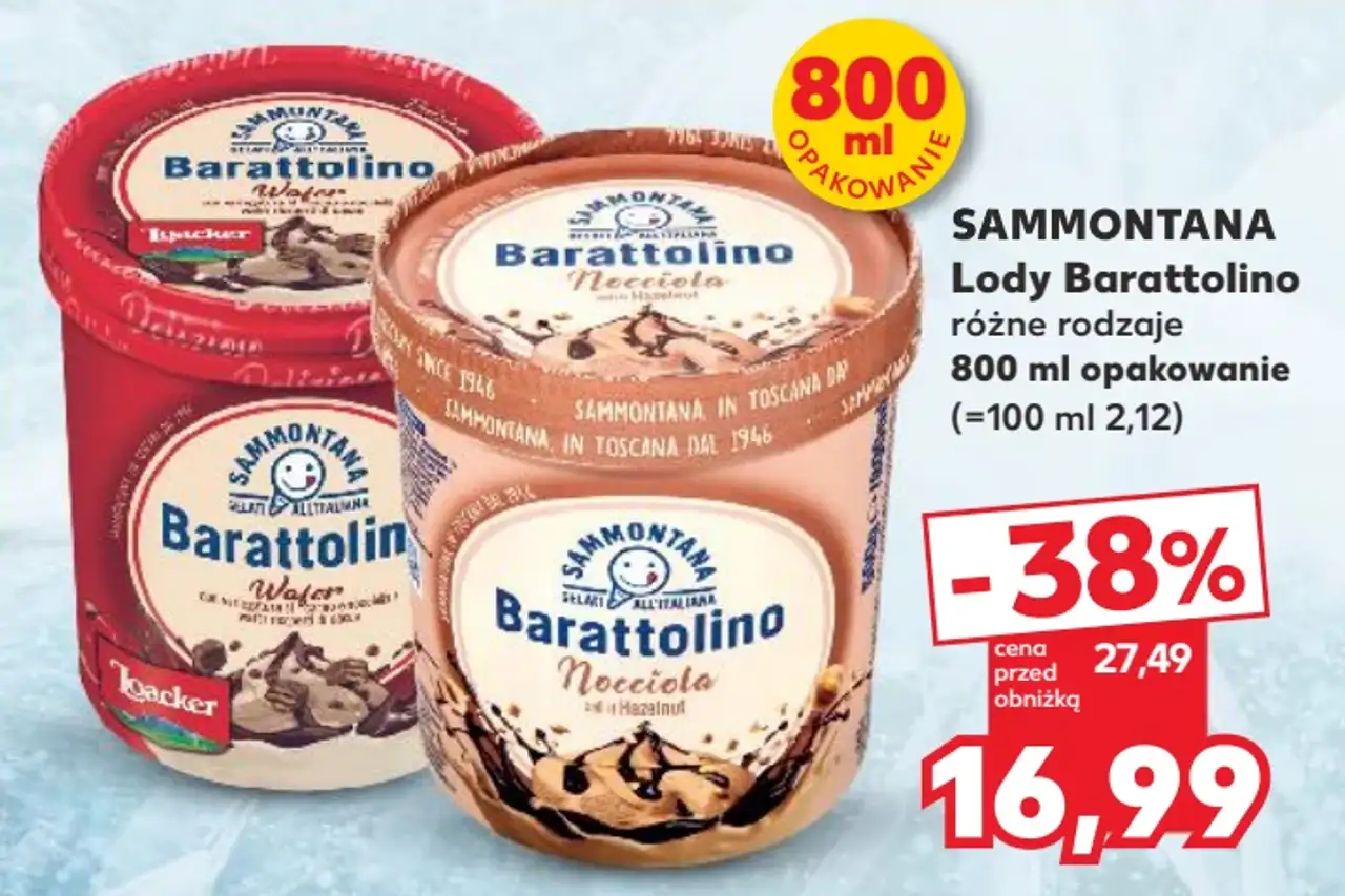 Sammontana Lody Barattolino różne rodzaje