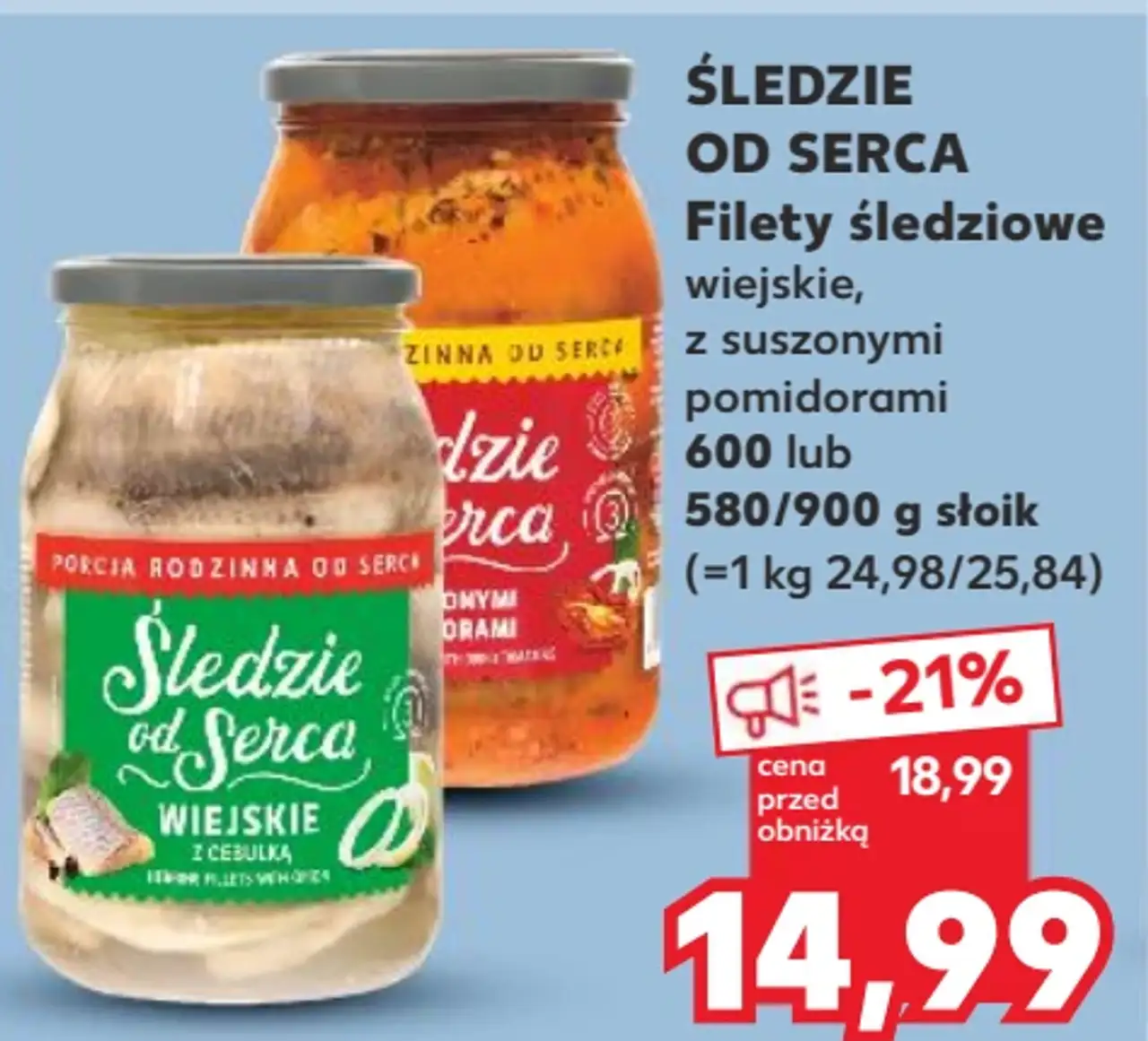 Śledzie od serca Filety śledziowe wiejskie z suszonymi pomidorami lub z cebulką