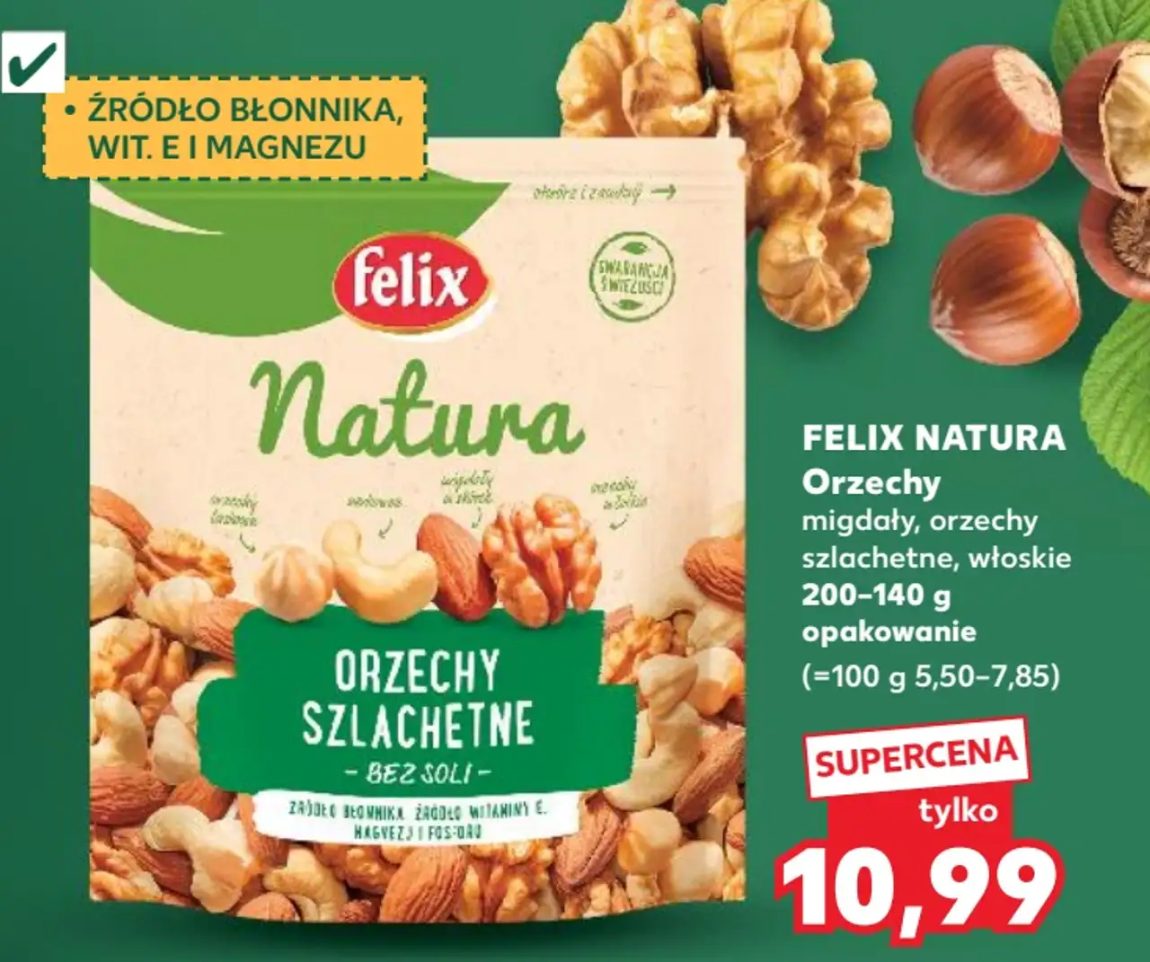 FELIX NATURA Orzechy migdały, orzechy szlachetne, włoskie