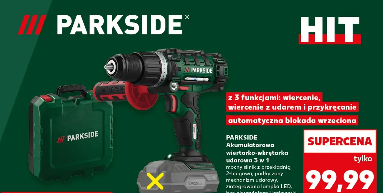 PARKSIDE Akumulatorowa wiertarko-wkrętarka udarowa 3 w 1