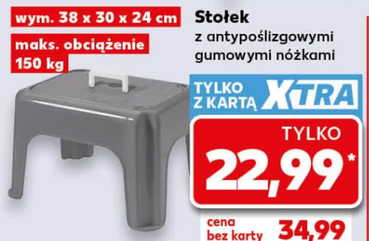 Stołek z antypoślizgowymi gumowymi nóżkami