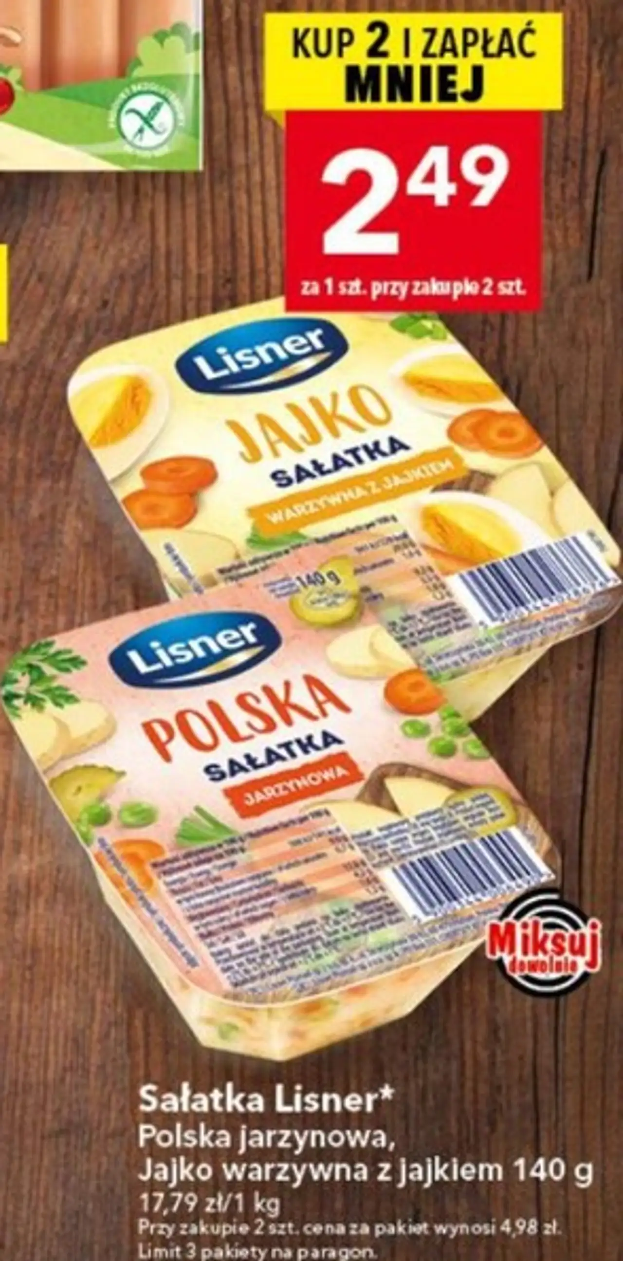 Sałatka Lisner Polska jarzynowa / Jajko warzywna z jajkiem
