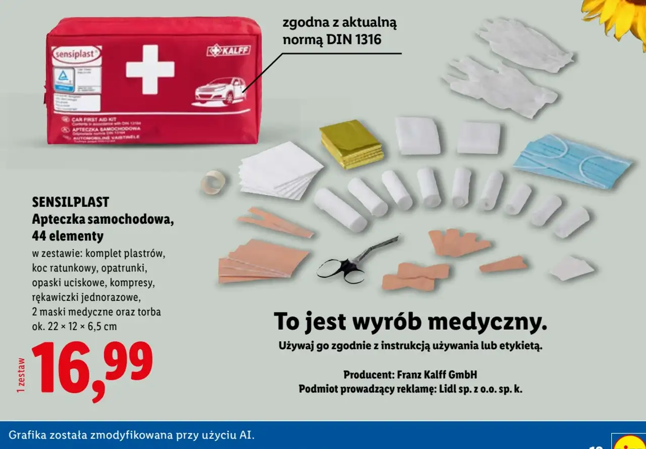 SENSILPLAST Apteczka samochodowa, 44 elementy