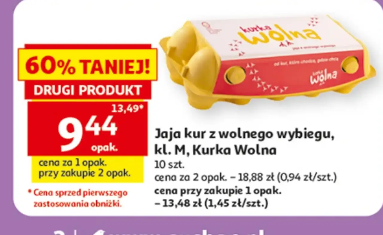 Jaja kur z wolnego wybiegu kl. M, Kurka Wolna
