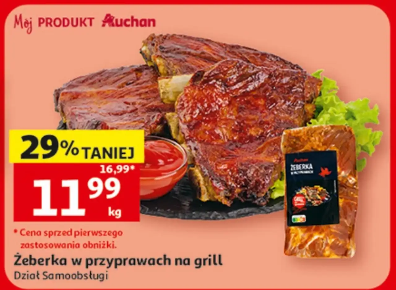 Moj PRODUKT Auchan Żeberka w przyprawach na grill