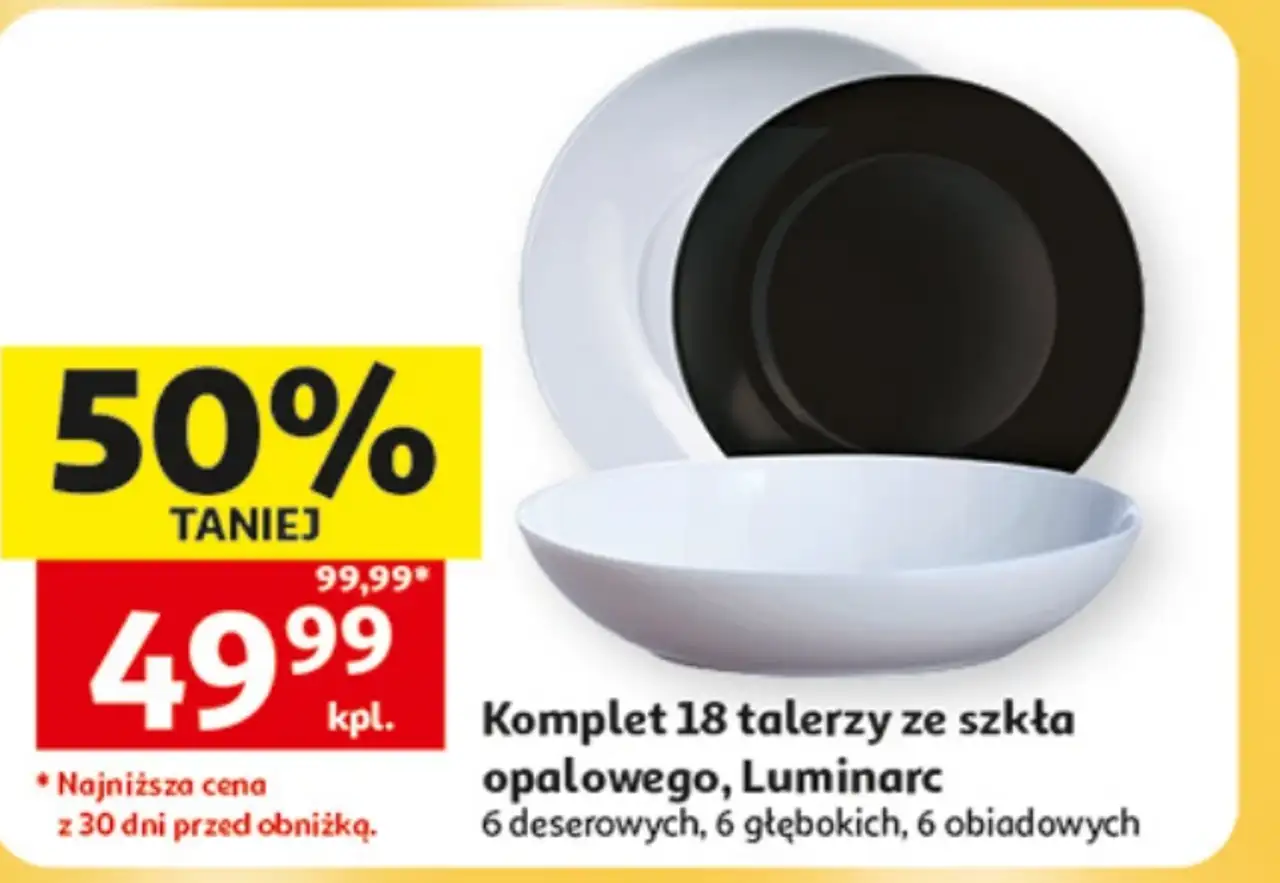 Komplet 18 talerzy ze szkła opalowego Luminarc