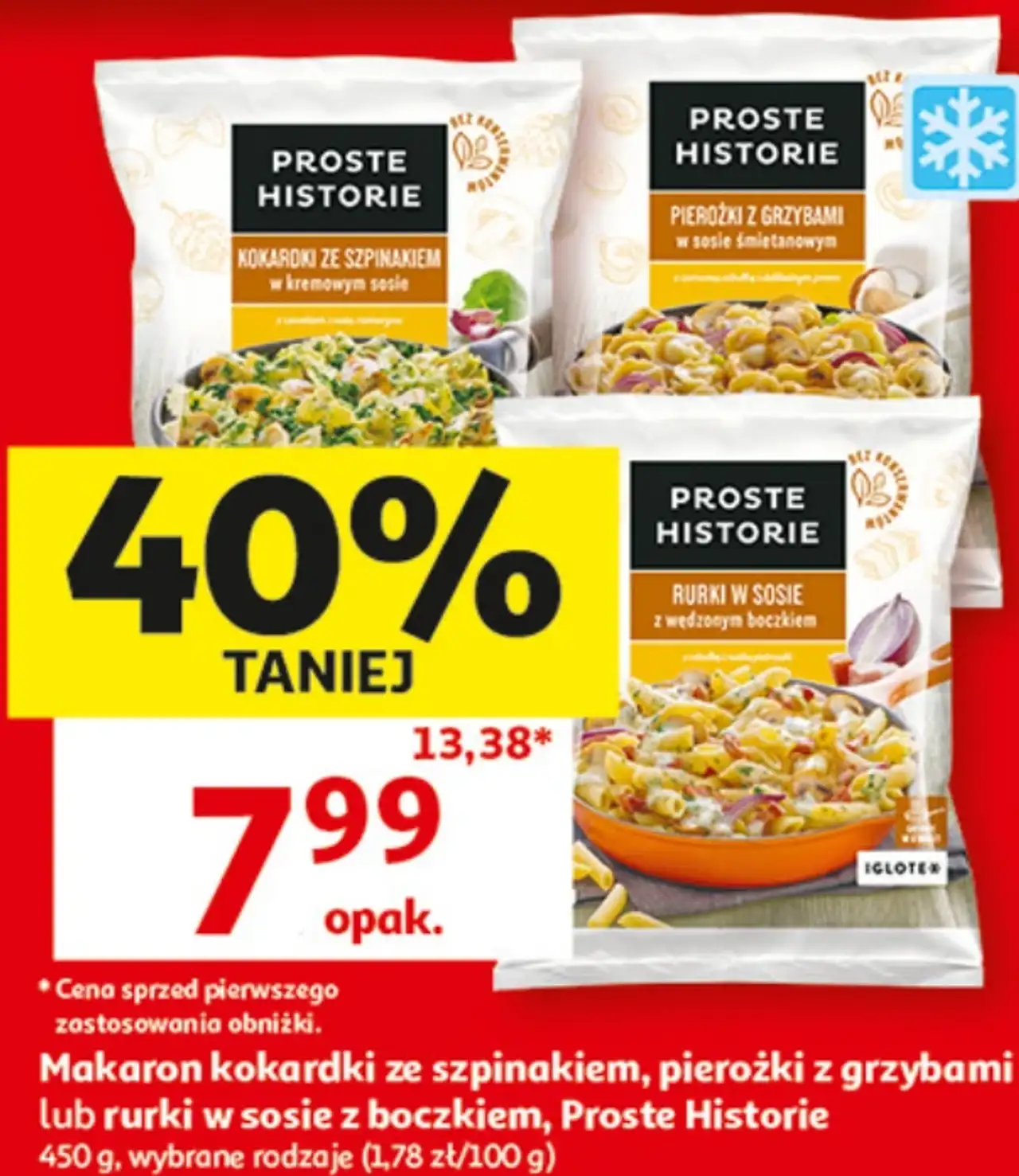 Makaron kokardki ze szpinakiem, pierożki z grzybami lub rurki w sosie z boczkiem, Proste Historie