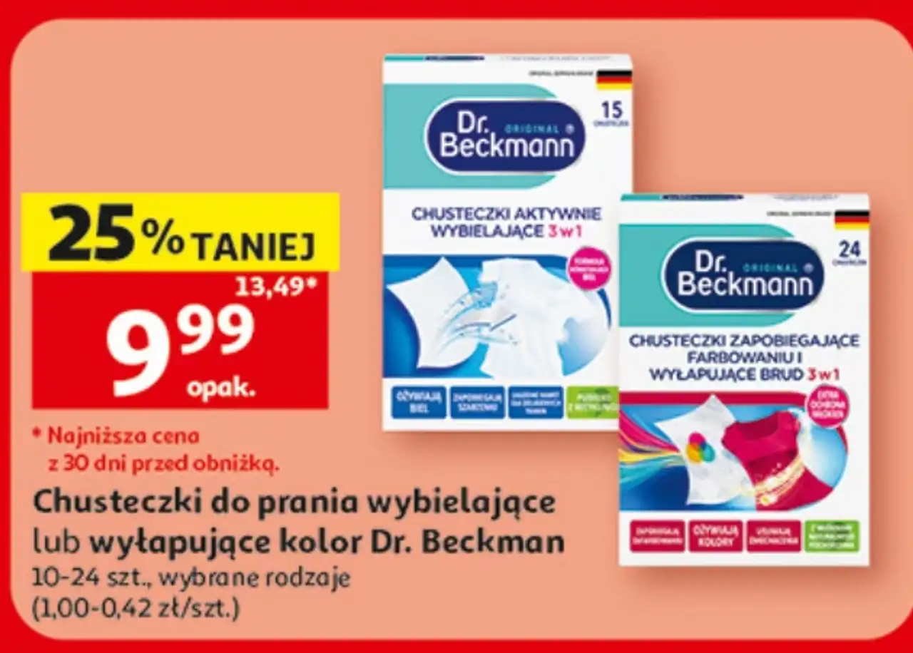 Chusteczki do prania wybielające lub wyłapujące kolor Dr. Beckmann