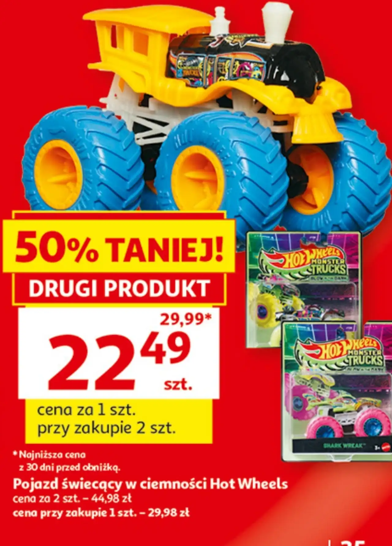 Pojazd świecący w ciemności Hot Wheels Monster Trucks