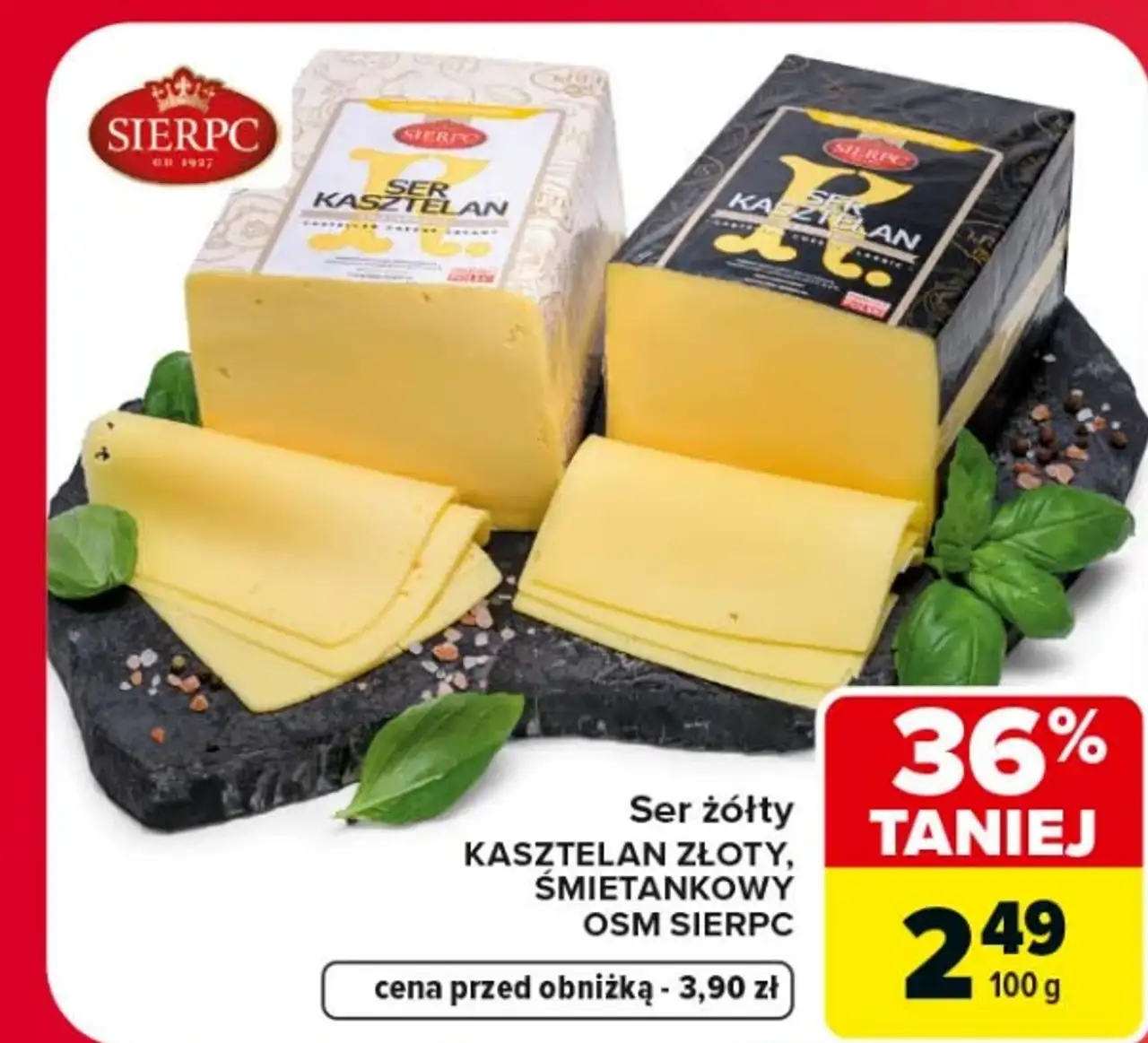 Ser żółty Kasztelan Złoty, Śmietankowy OSM OSM Sierpc