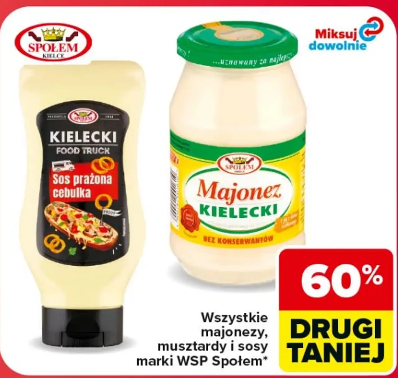 Wszystkie majonezy, musztardy i sosy marki WSP Społem