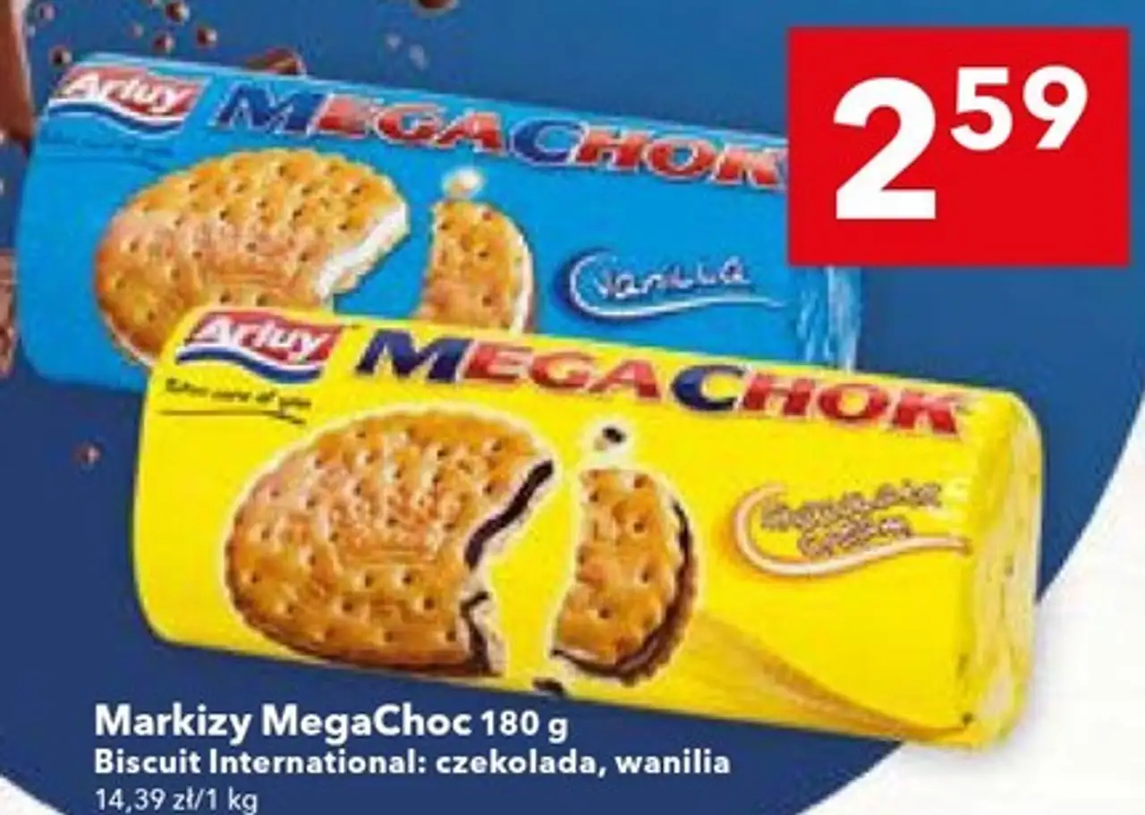 Markizy MegaChoc Biscuit International czekolada, wanilia 180 g