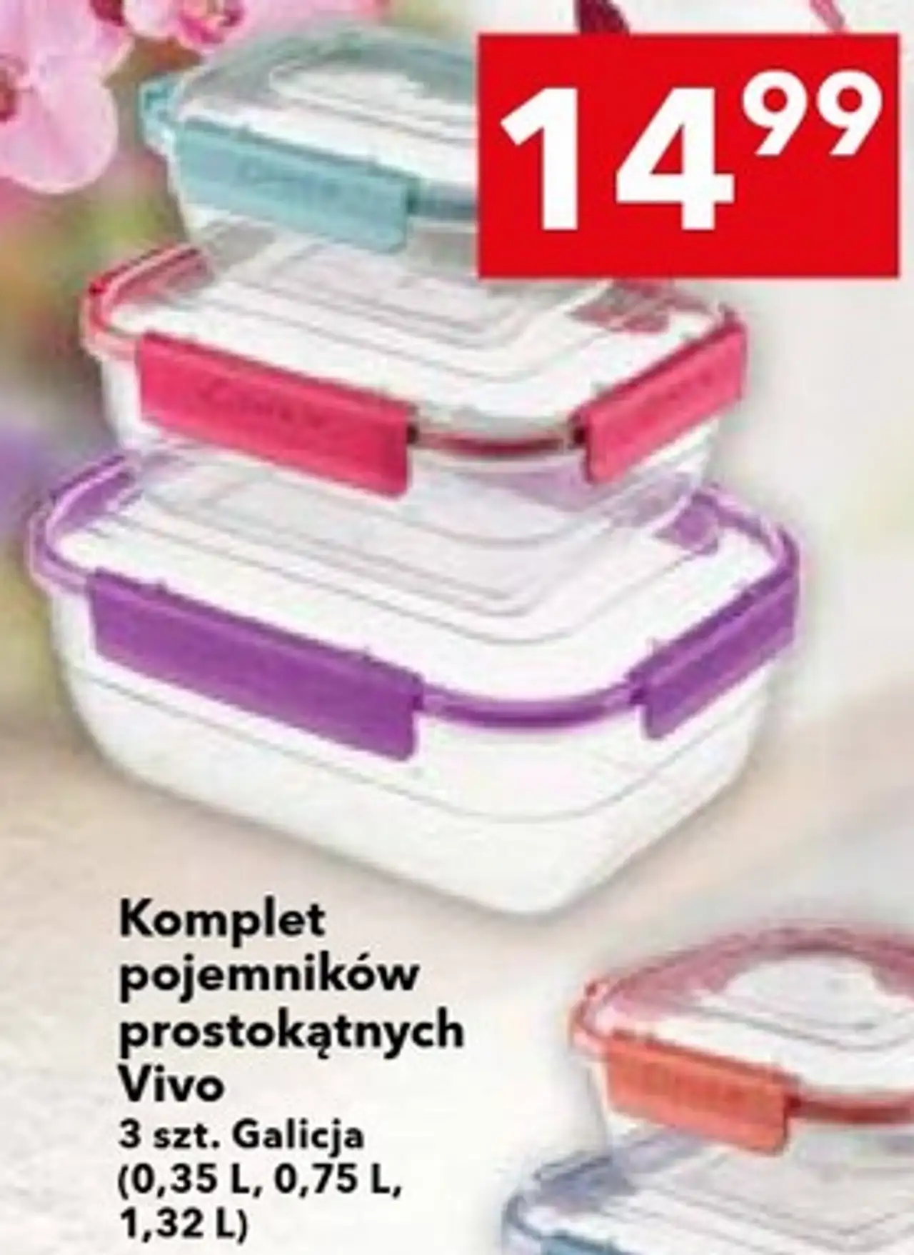 Komplet pojemników prostokątnych Vivo 3 szt. Galicja