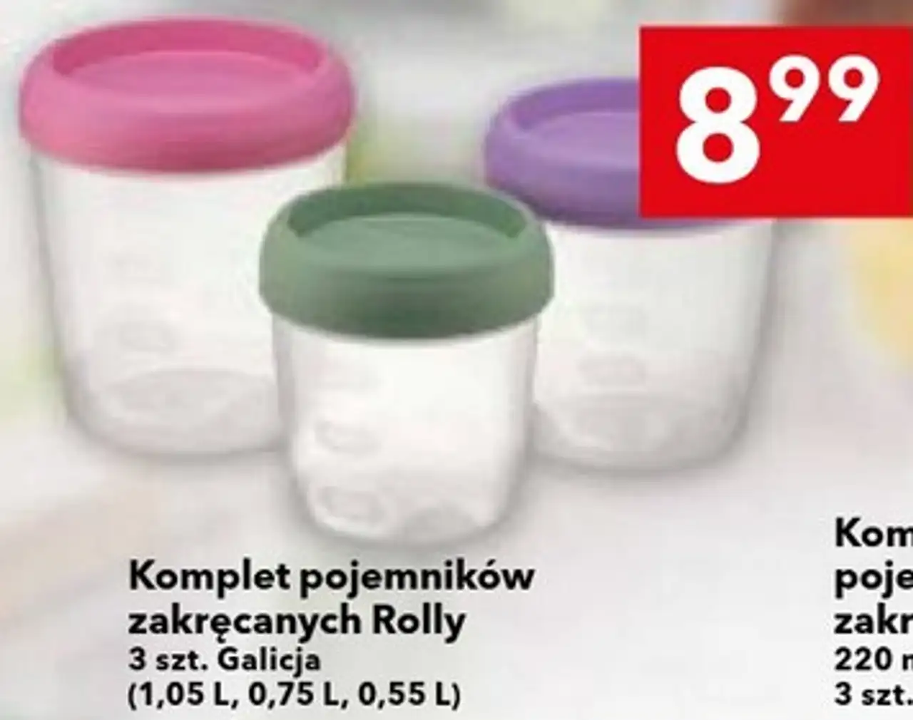 Komplet pojemników zakręcanych Rolly 3 szt. Galicja
