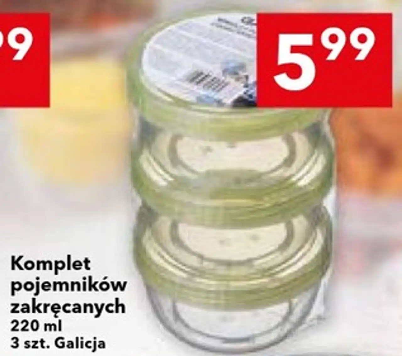 Komplet pojemników zakręcanych 220 ml 3 szt. Galicja