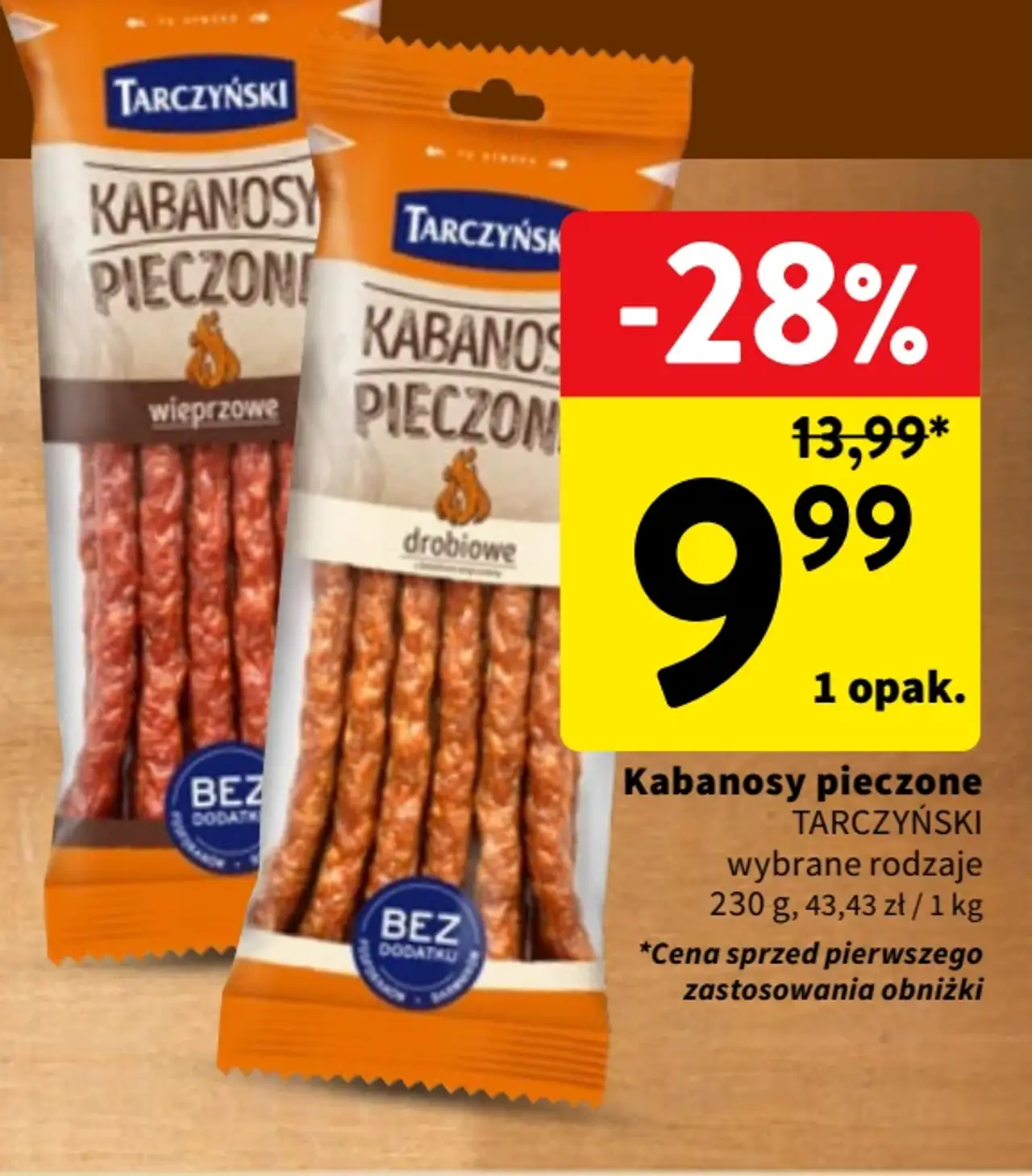 Kabanosy pieczone Tarczyński wybrane rodzaje