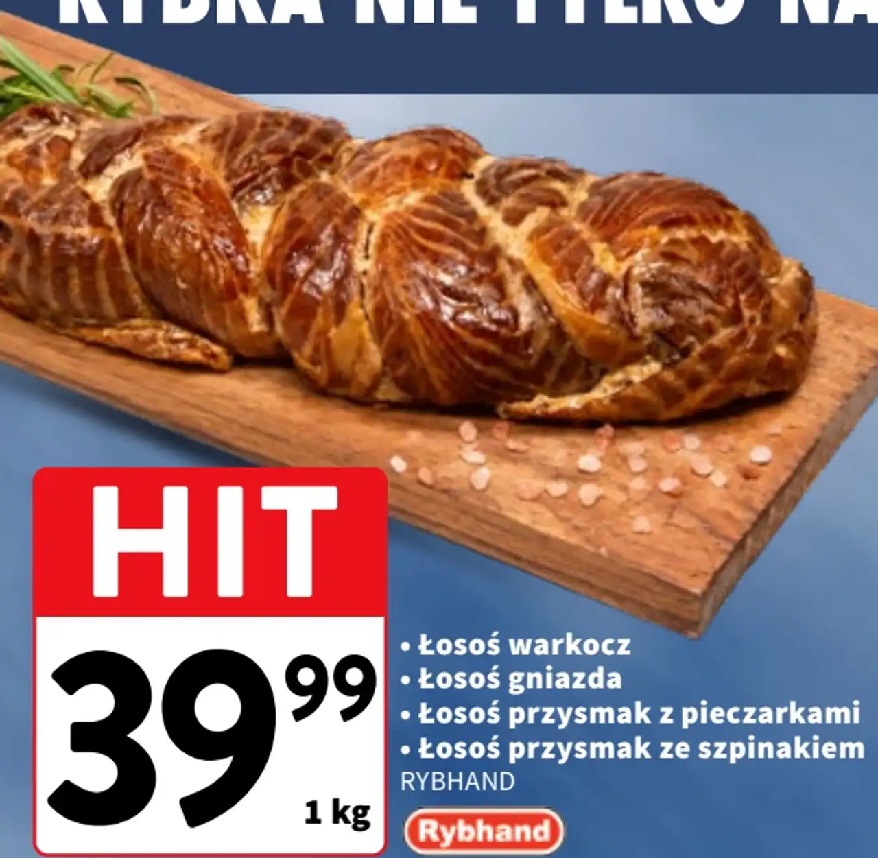 Łosoś warkocz, gniazda, przysmak z pieczarkami lub ze szpinakiem Rybhand