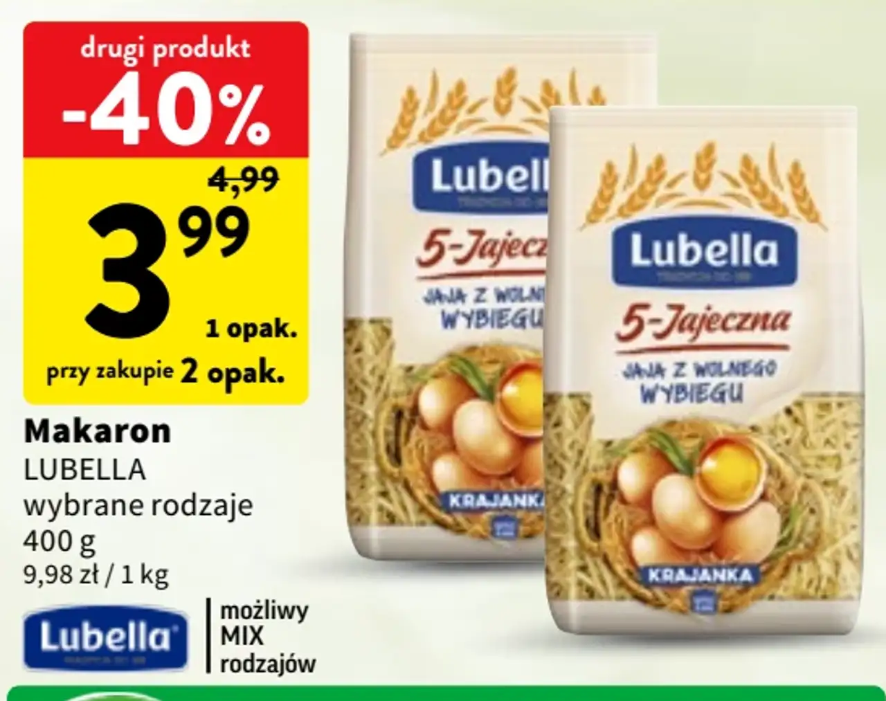 Makaron Lubella wybrane rodzaje