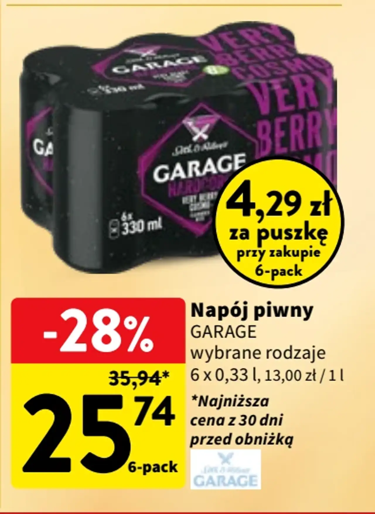 Napój piwny Garage wybrane rodzaje