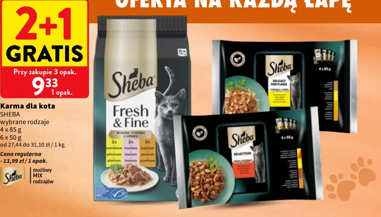 Karma dla kota Sheba wybrane rodzaje