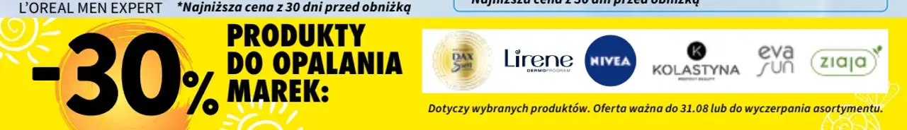 Produkty do opalania Dax Sun, Lirene, Nivea, Kolastyna, Eva Sun, Ziaja