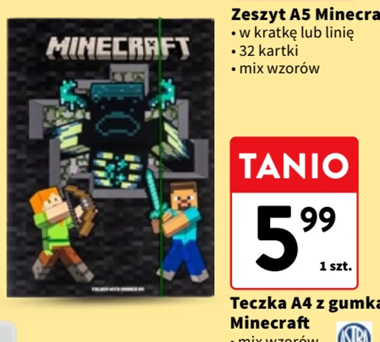 Teczka A4 z gumką Minecraft Astra
