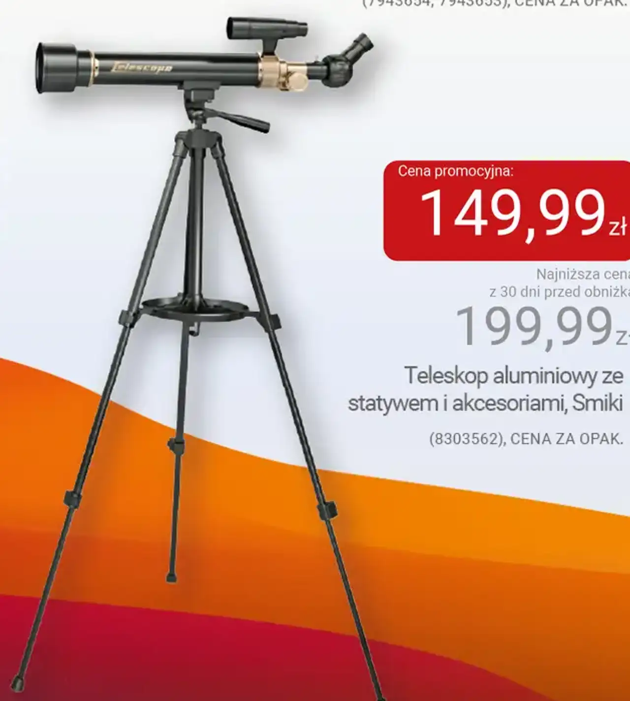 Teleskop aluminiowy ze statywem i akcesoriami Smiki