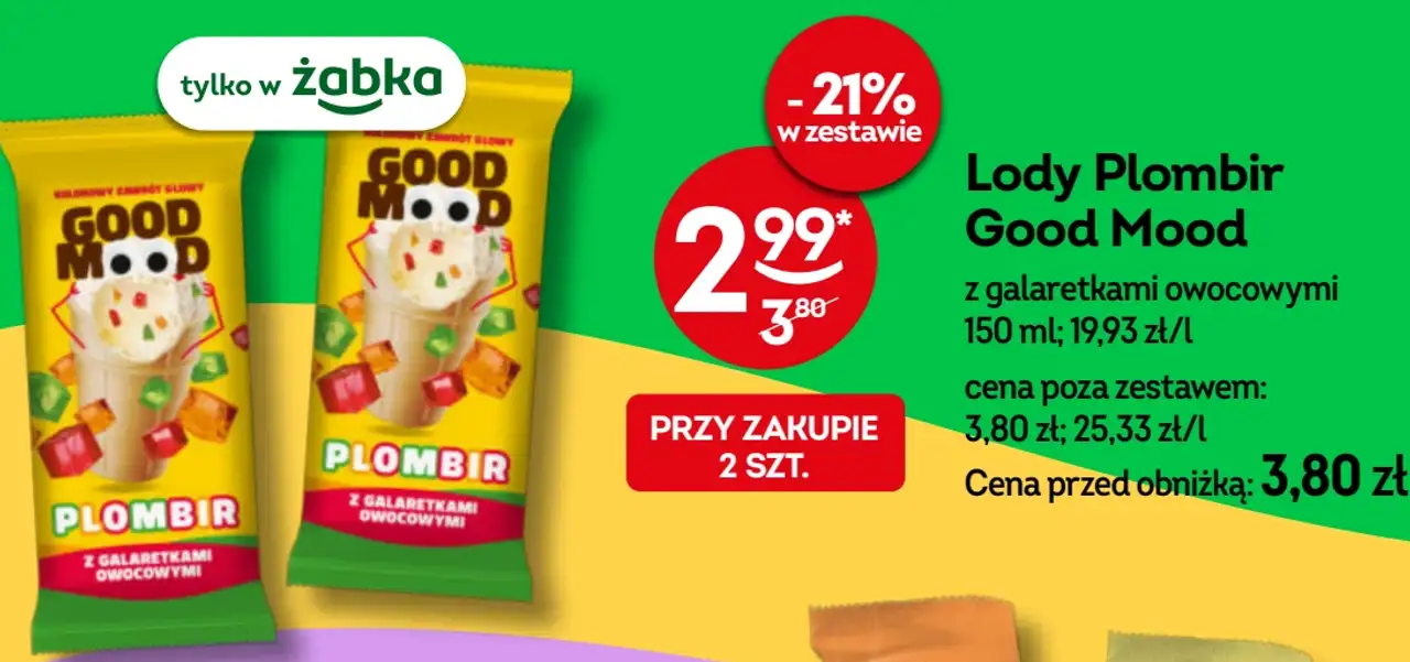 Lody Plombir Good Mood z galaretkami owocowymi