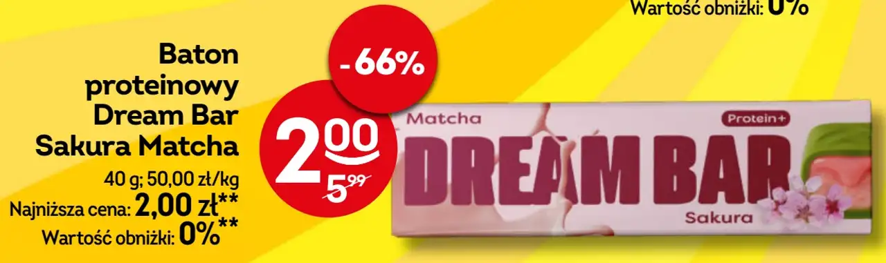 Baton proteinowy Dream Bar Sakura Matcha