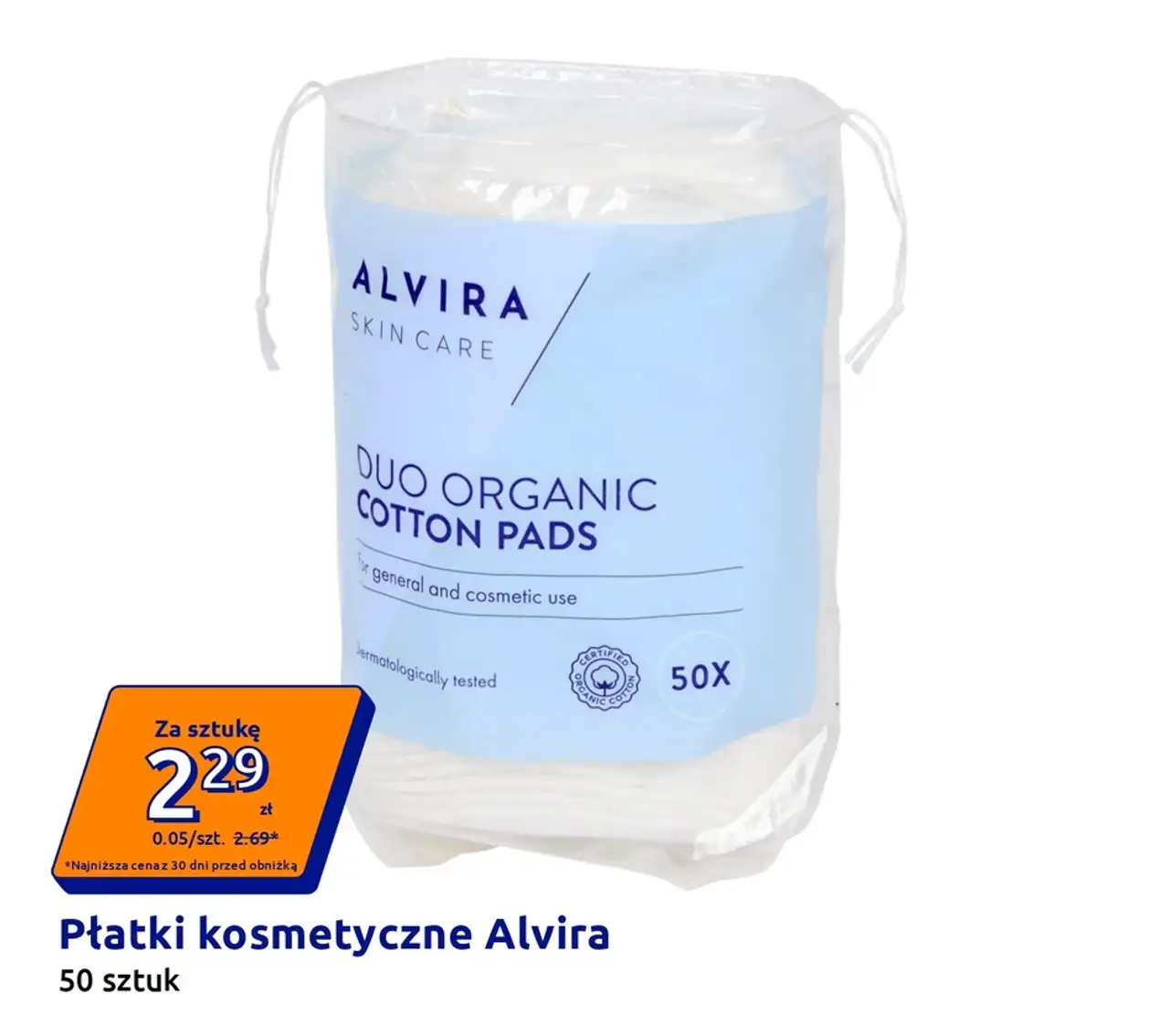 Płatki kosmetyczne Alvira Duo Organic Cotton Pads