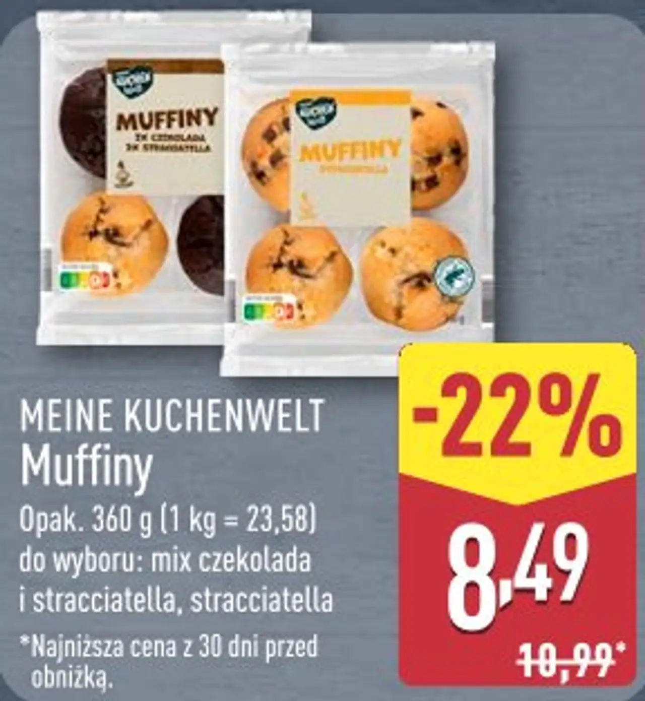 Muffiny Meine Kuchenwelt mix czekolada i stracciatella, stracciatella