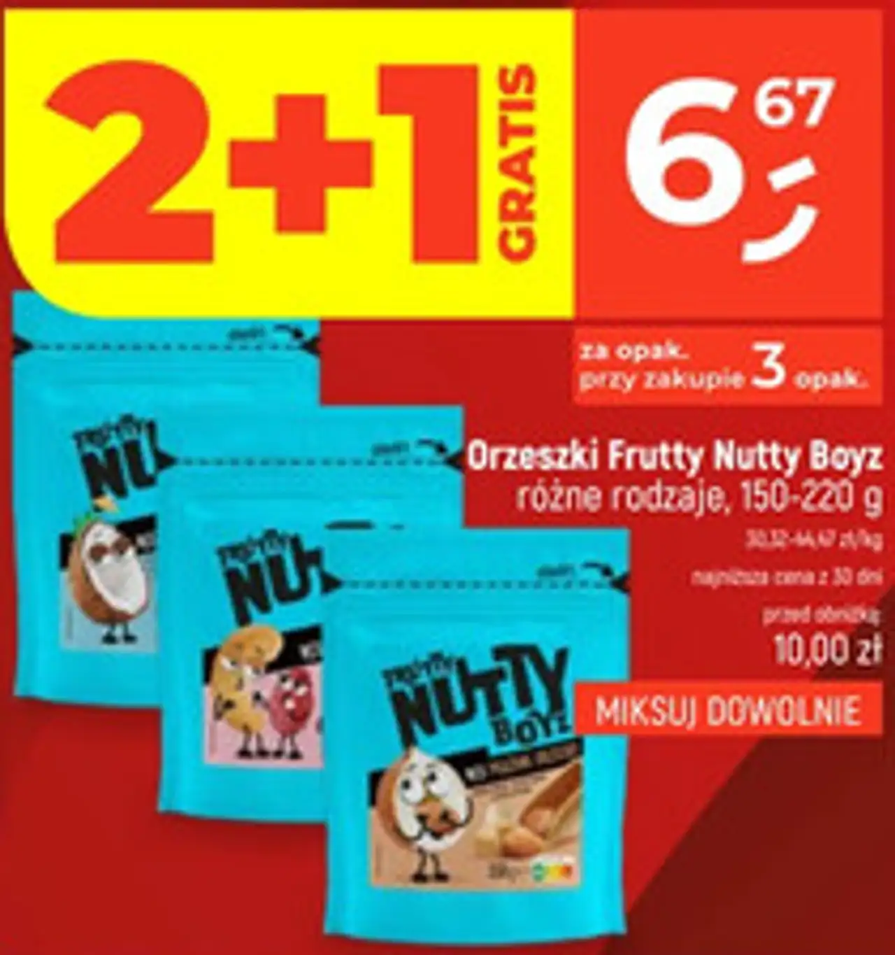 Orzeszki Frutty Nutty Boyz różne rodzaje