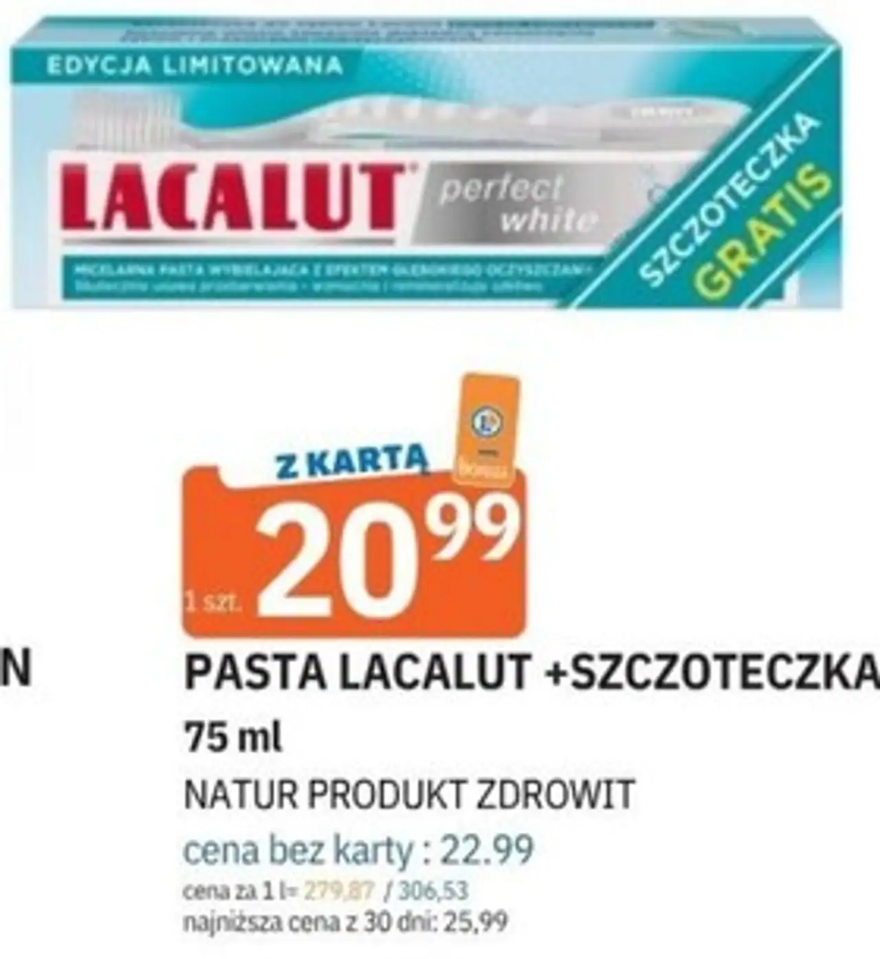 Pasta Lacalut perfect white + szczoteczka