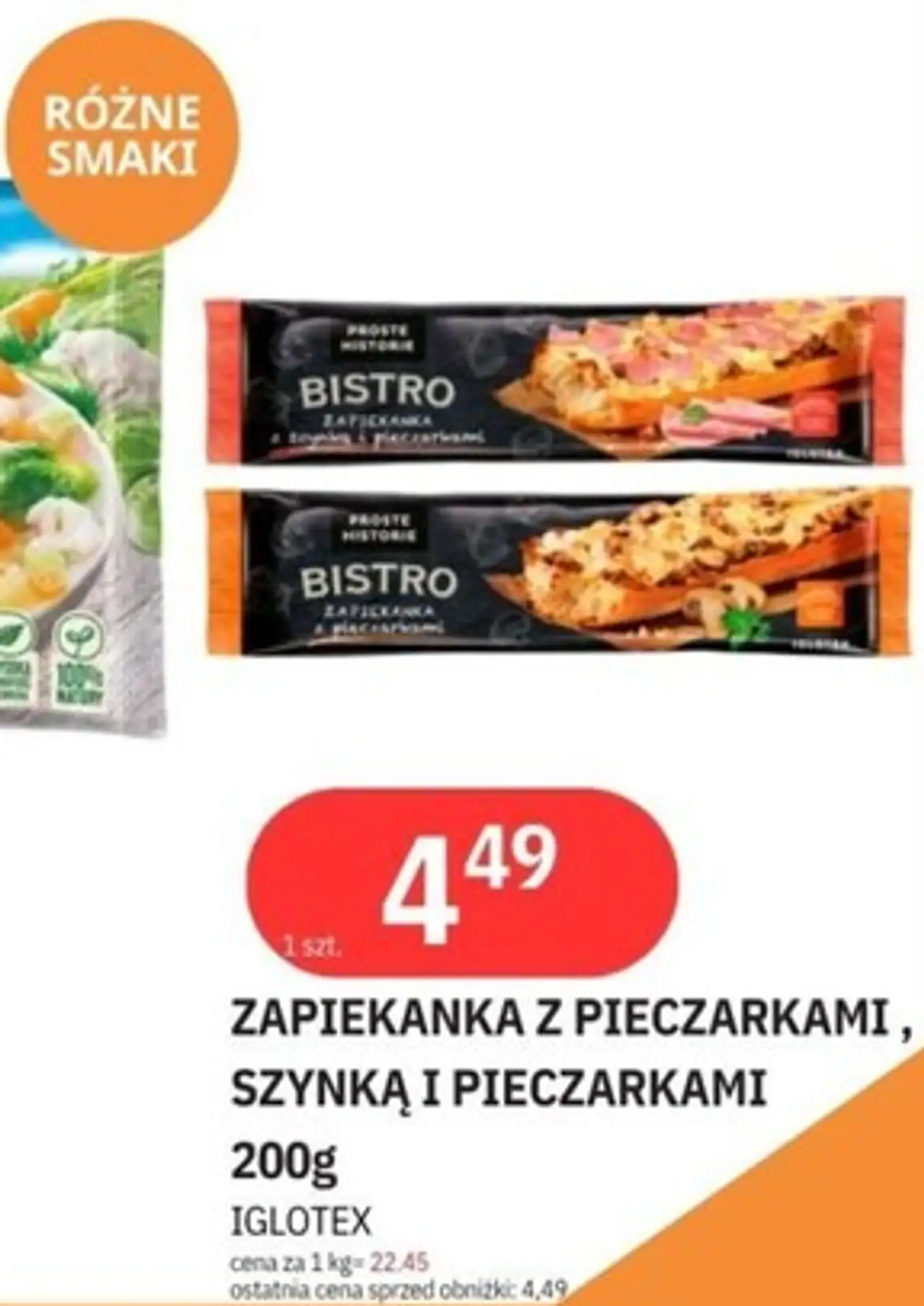 Zapiekanka z pieczarkami, szynką i pieczarkami Iglotex Bistro 200g