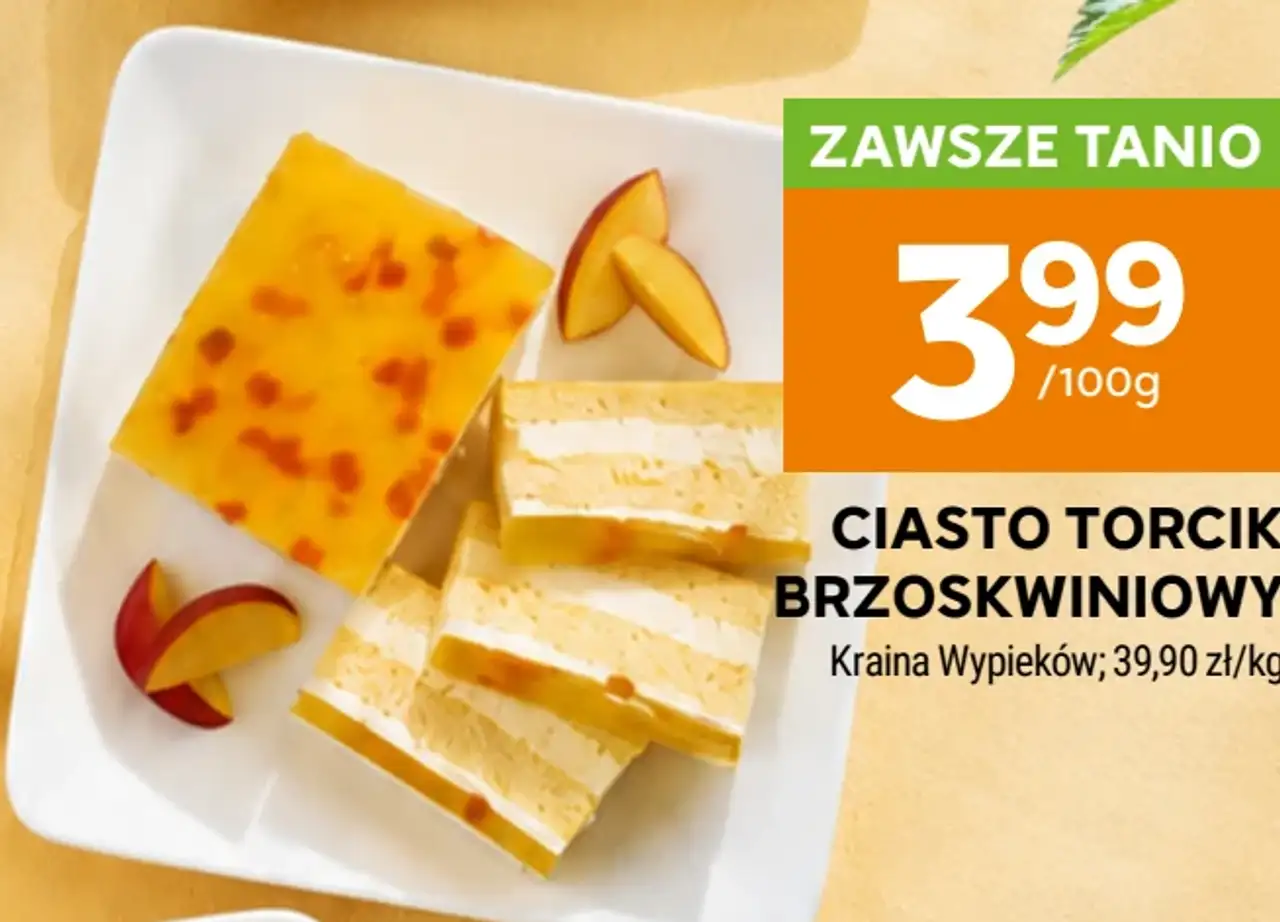 Ciasto torcik brzoskwiniowy Kraina Wypieków