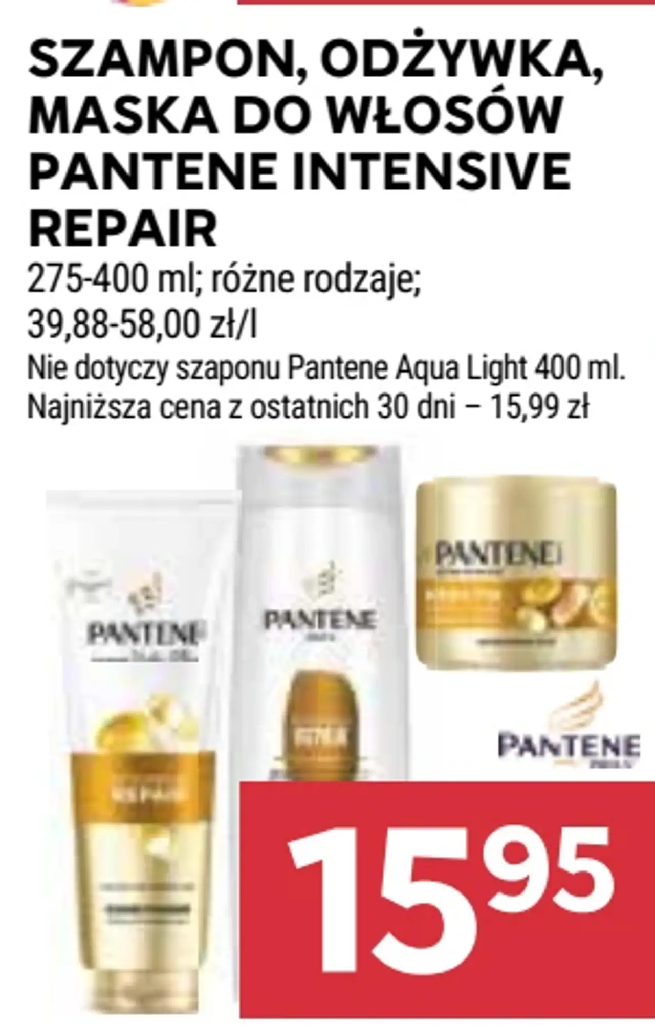 Szampon, odżywka, maska do włosów Pantene Intensive Repair