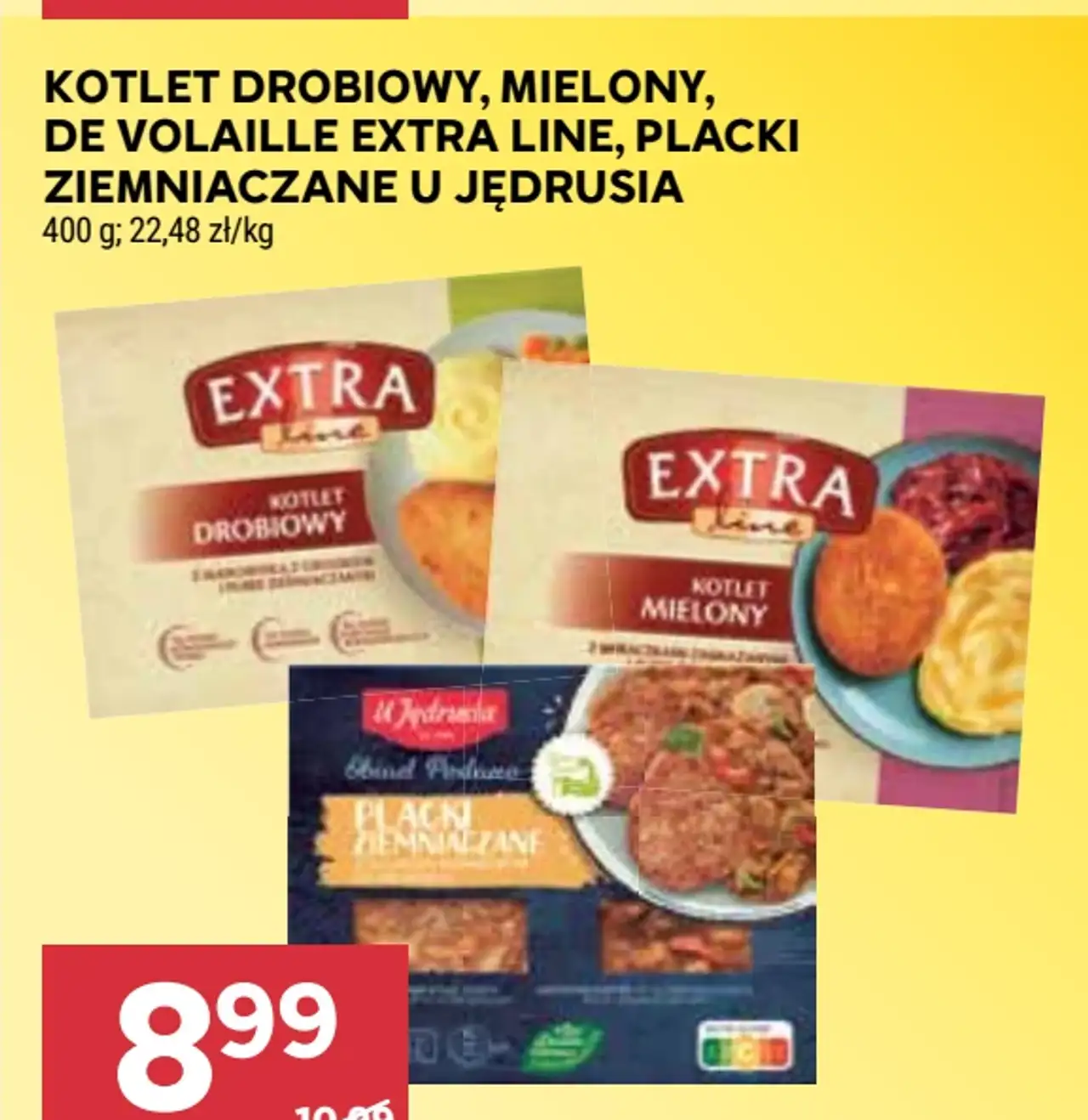 Kotlet drobiowy, mielony, de volaille Extra Line, placki ziemniaczane U Jędrusia