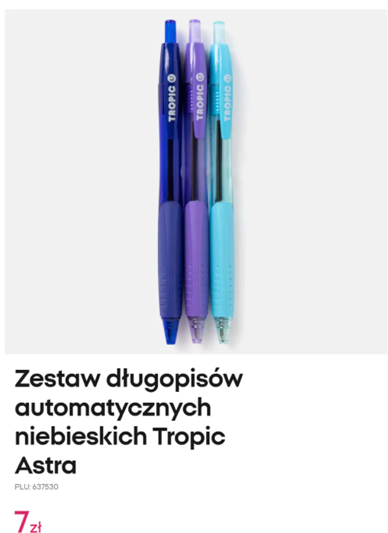 Zestaw długopisów automatycznych niebieskich Tropic Astra