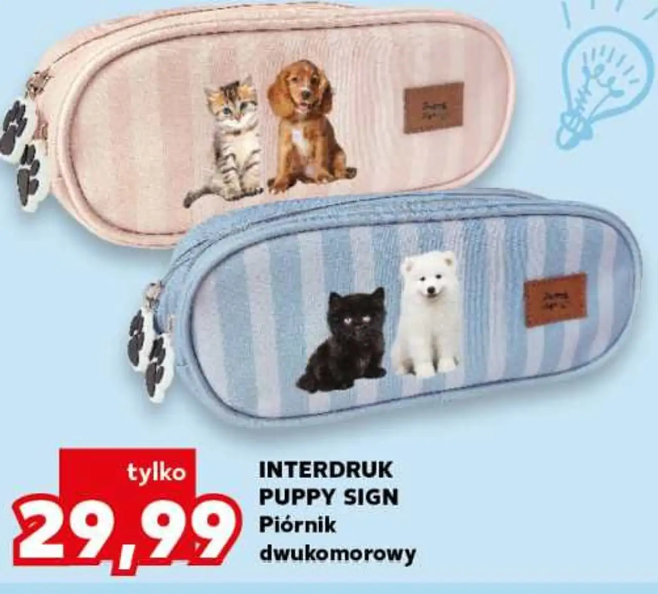 Piórnik dwukomorowy Interdruk Puppy Sign