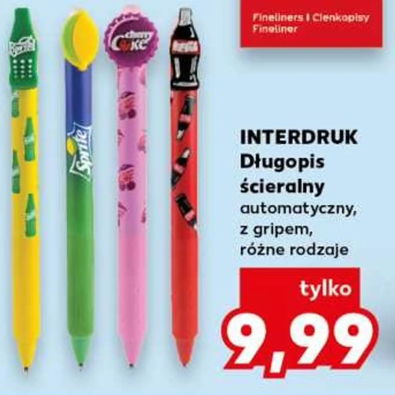 INTERDRUK Długopis ścieralny automatyczny, z gripem, różne rodzaje
