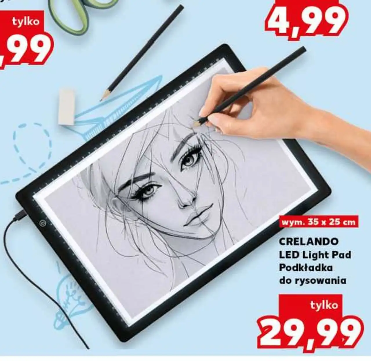 CRELANDO LED Light Pad Podkładka do rysowania