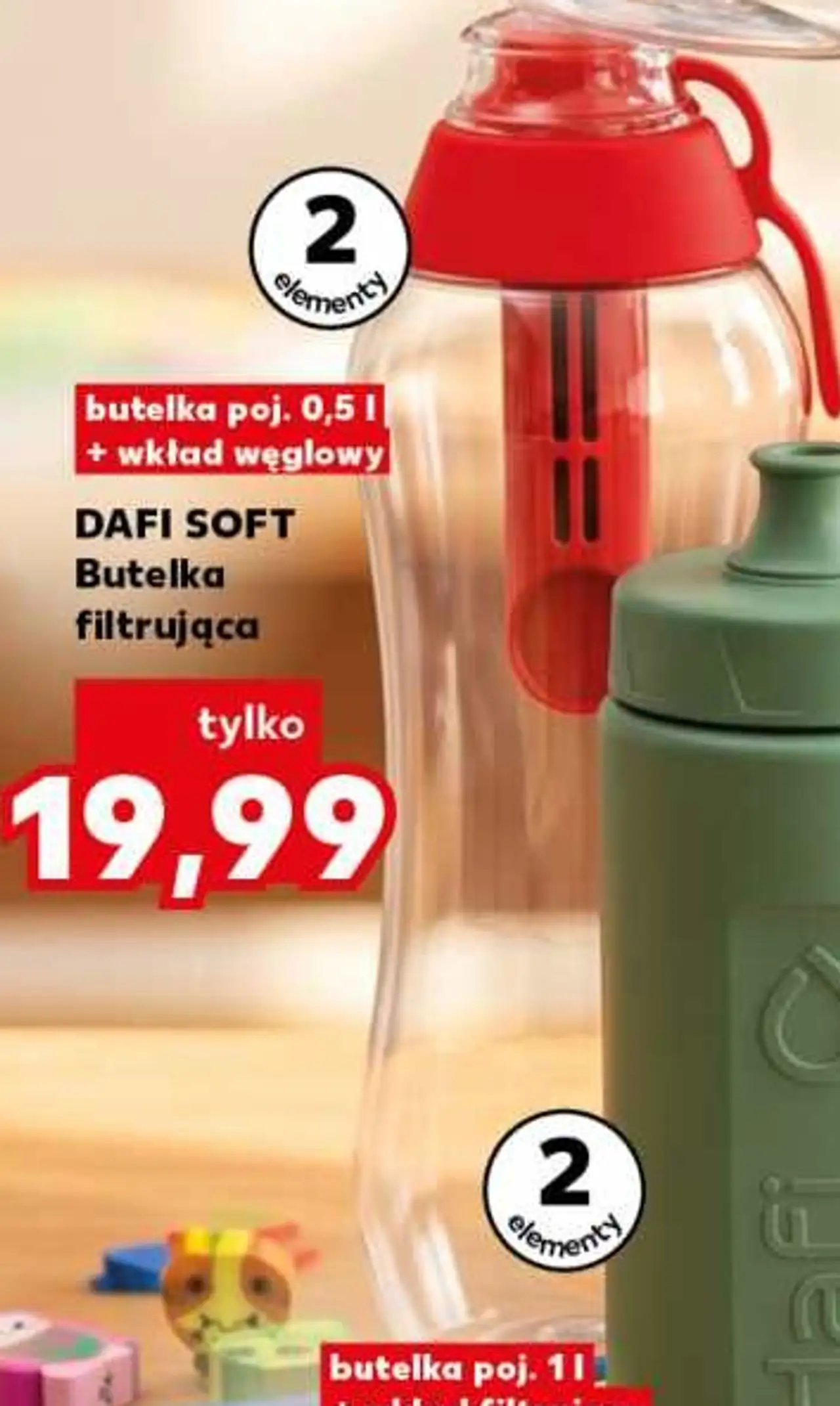 DAFI SOFT Butelka filtrująca 0,5 l + wkład węglowy