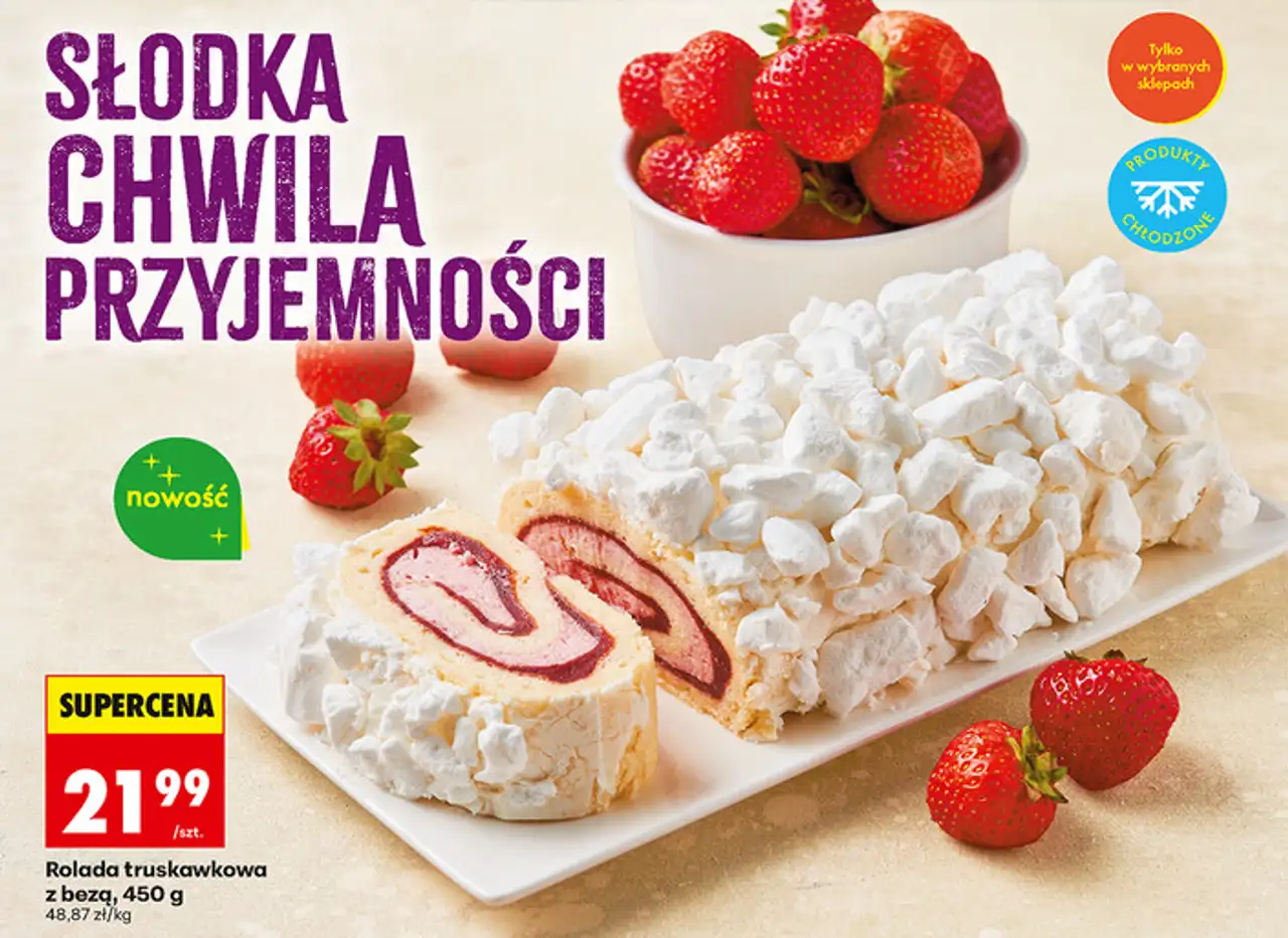 Rolada truskawkowa z bezą