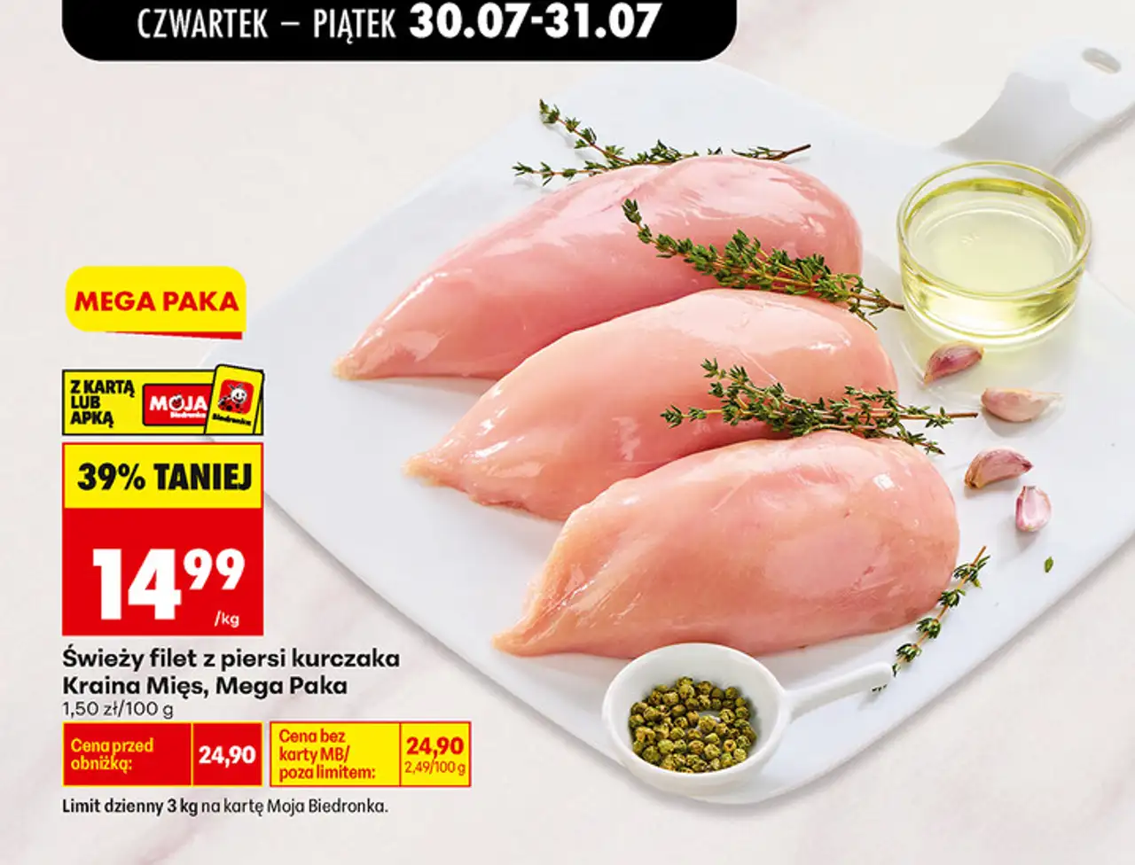 Świeży filet z piersi kurczaka Kraina Mięs, Mega Paka
