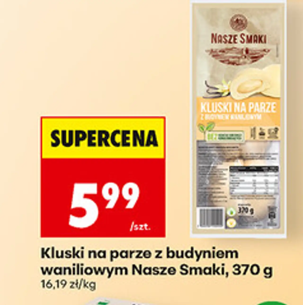 Kluski na parze z budyniem waniliowym Nasze Smaki