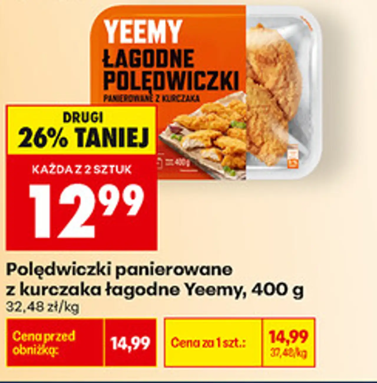 Polędwiczki panierowane z kurczaka łagodne Yeemy