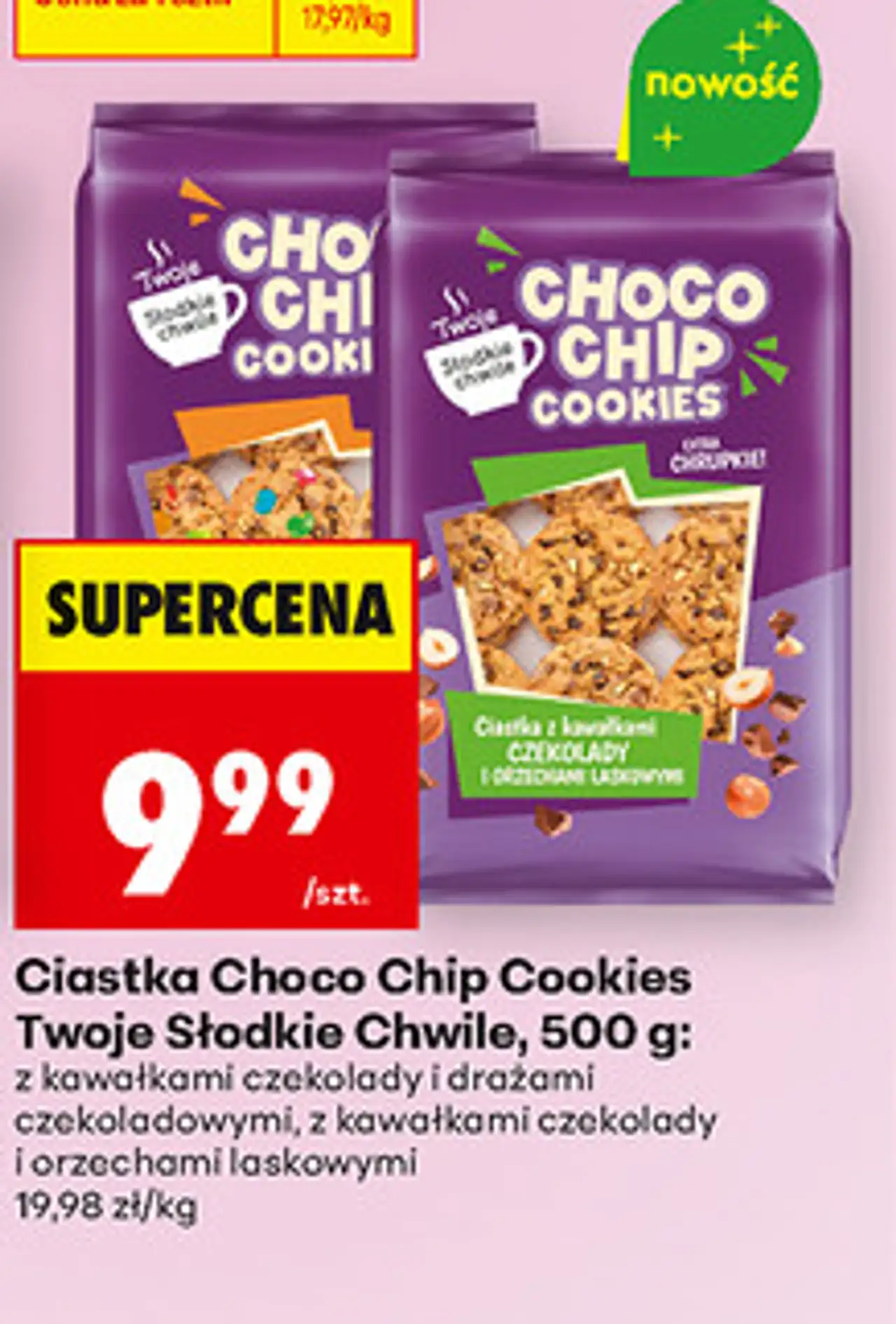 Ciastka Choco Chip Cookies Twoje Słodkie Chwile, 500 g