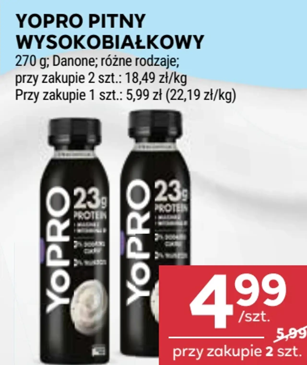 Napój jogurtowy pitny wysokobiałkowy YoPro