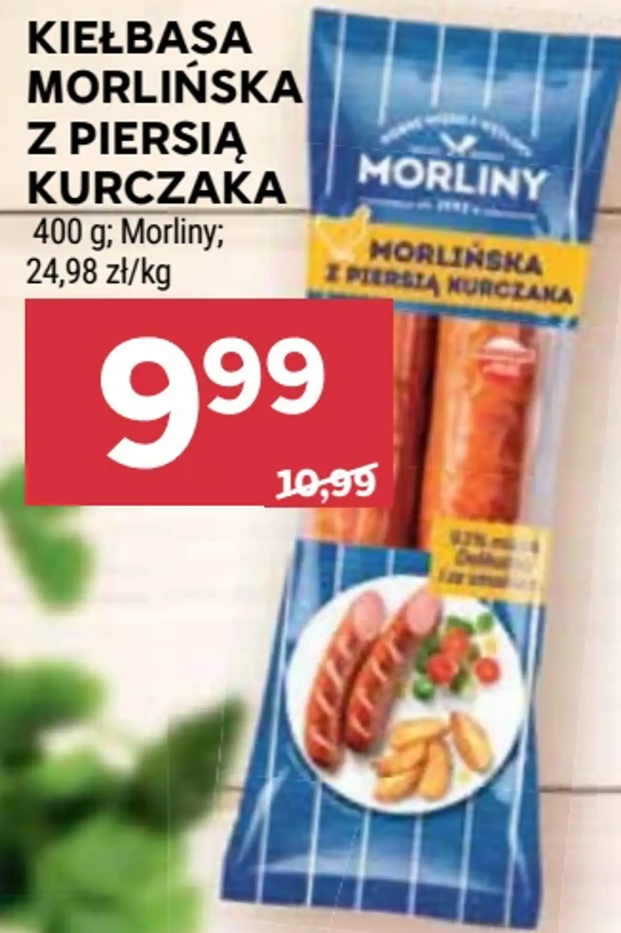Kiełbasa Morlińska z piersią kurczaka Morliny