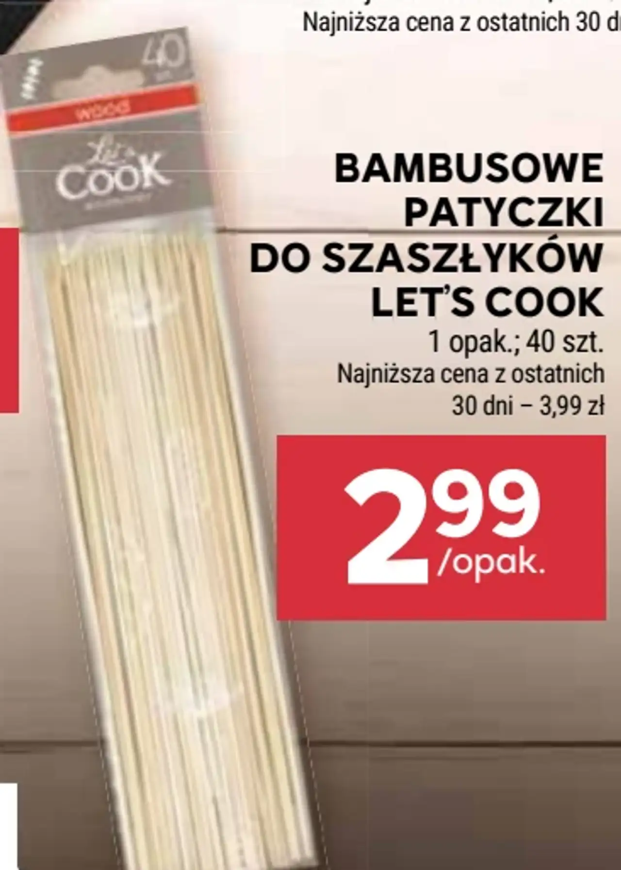 Bambusowe patyczki do szaszłyków Let's Cook